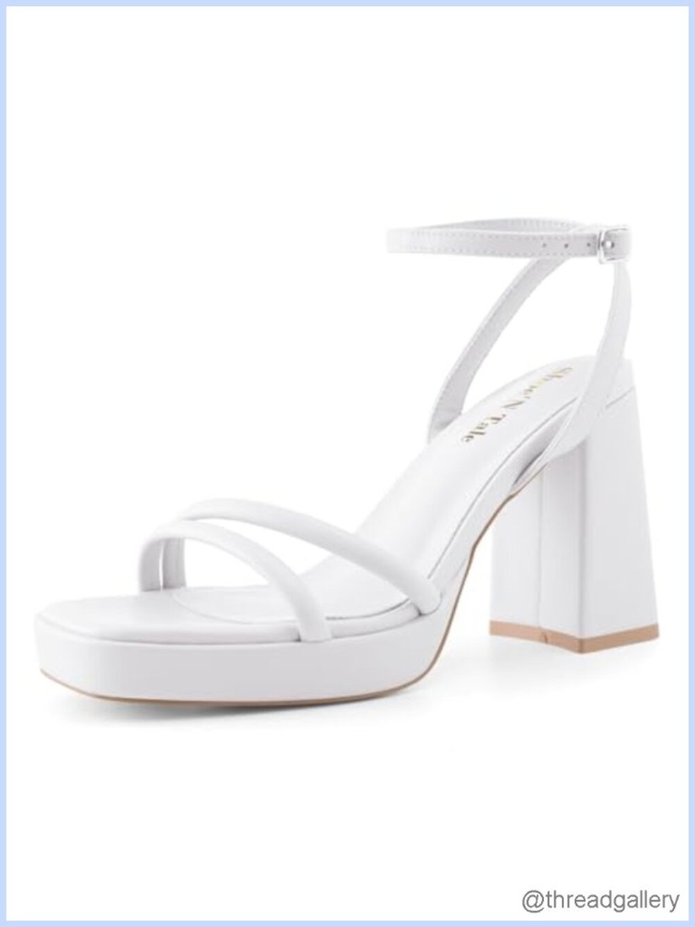 Platform Heels Women Block Chunky Strappy Square Toe Ankle Buckle Sandals
